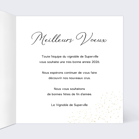 Carte de vœux entreprise Vignoble Intérieur Droit