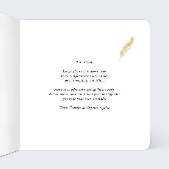 Carte de vœux entreprise À Nous d’Écrire Intérieur Droit