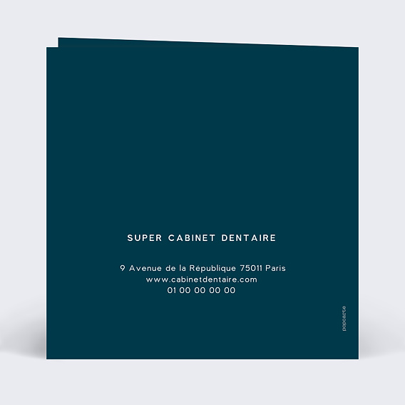 Carte de vœux entreprise Dents de Sagesse Verso