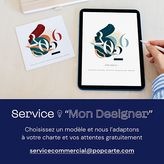 Carte de Voeux Entreprise Coup de Pinceau Bleu