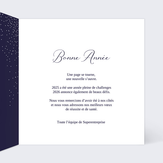 Carte de vœux entreprise Boule à neige Intérieur Droit