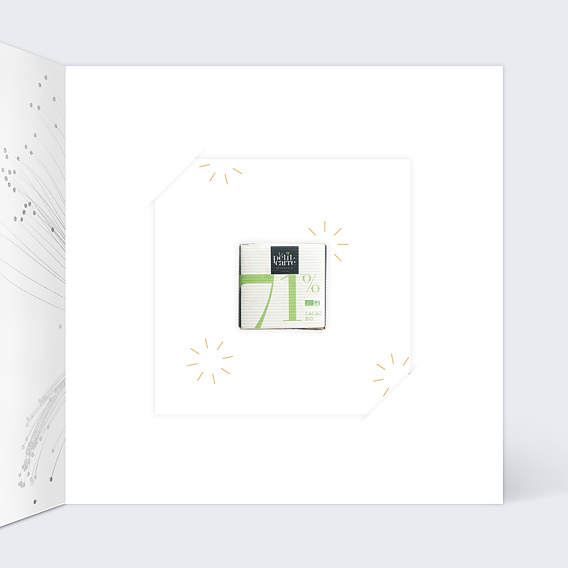 Carte de vœux entreprise Organique avec chocolat Intérieur Droit