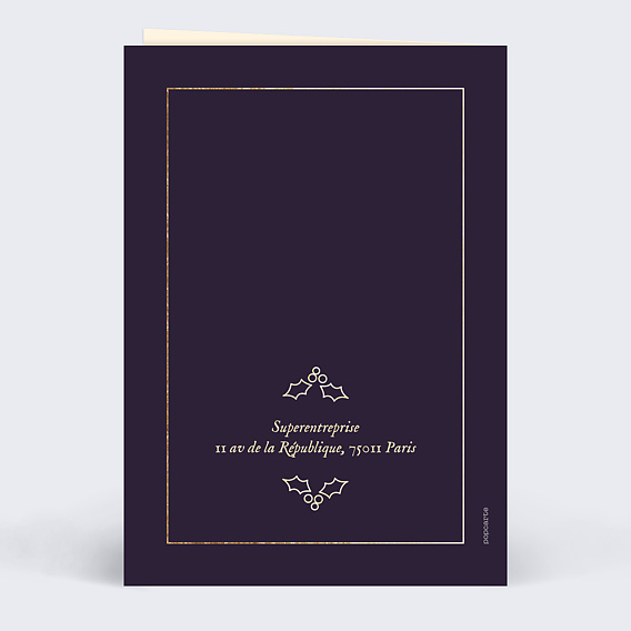 Carte de vœux entreprise Nouvelles Opportunités Verso