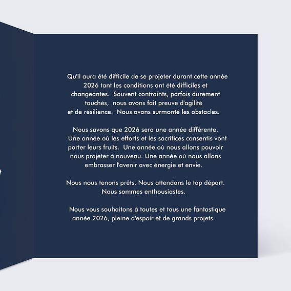 Carte de vœux entreprise Embrasser l'Avenir Intérieur Droit