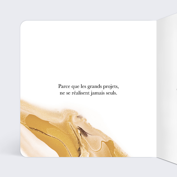 Carte de vœux entreprise Encre Dorée Intérieur Gauche