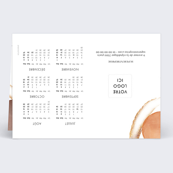 Carte de Voeux Entreprise Calendrier coup de pinceau