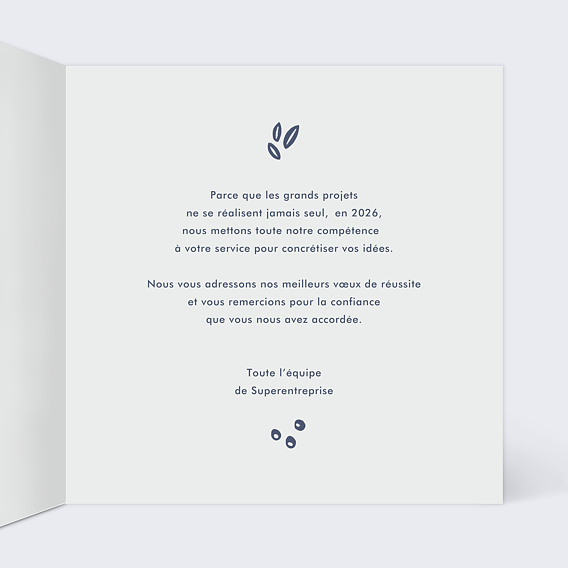 Carte de vœux entreprise Scandinave Intérieur Droit