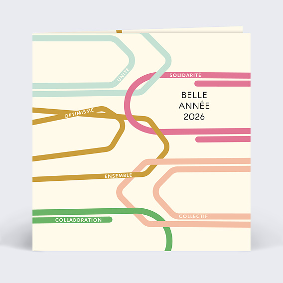 Carte de vœux entreprise Carte de voeux trombone solidaire Recto