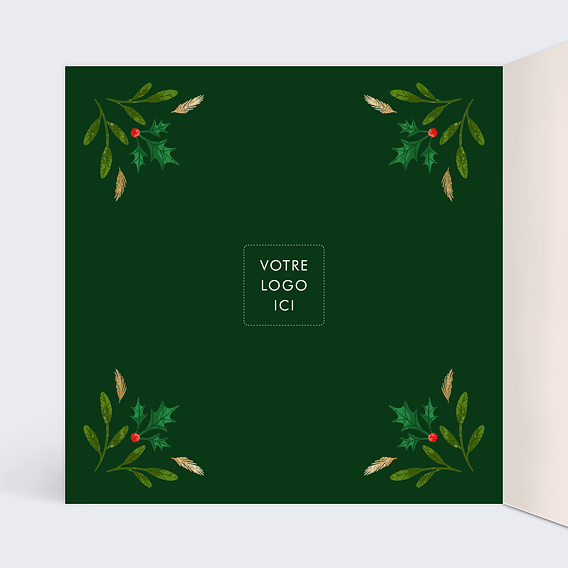 Carte de vœux entreprise Année fleurie Intérieur Gauche