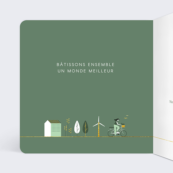 Carte de vœux entreprise Année plus Verte Intérieur Gauche