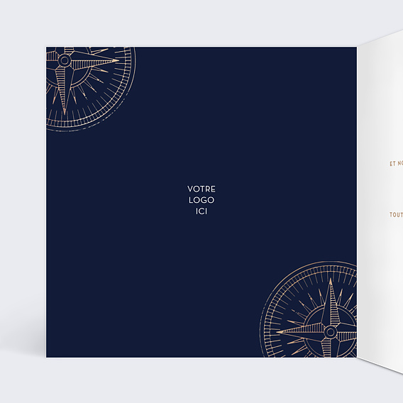 Carte de vœux entreprise Boussole Intérieur Gauche