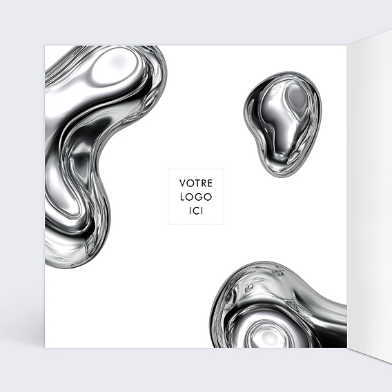 Carte de vœux entreprise Chromé Intérieur Gauche
