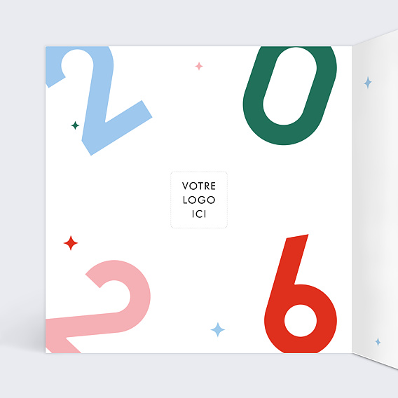 Carte de vœux entreprise Color bloc Intérieur Gauche