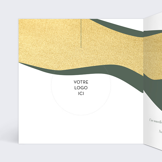 Carte de vœux entreprise Découpe Boule de Noël Intérieur Gauche