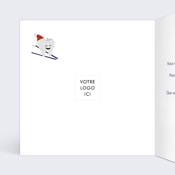 Carte de vœux entreprise Dents au ski Intérieur Gauche