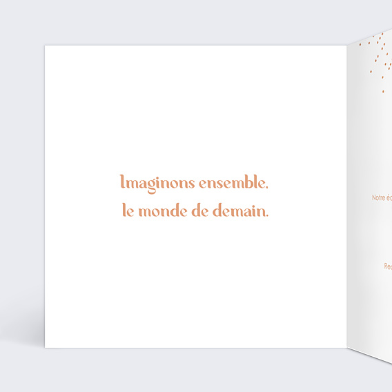 Carte de vœux entreprise Explosion Logo Cuivre Intérieur Gauche