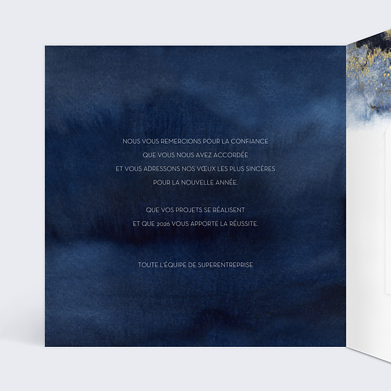 Carte de vœux entreprise Feldspath avec chocolat Intérieur Gauche