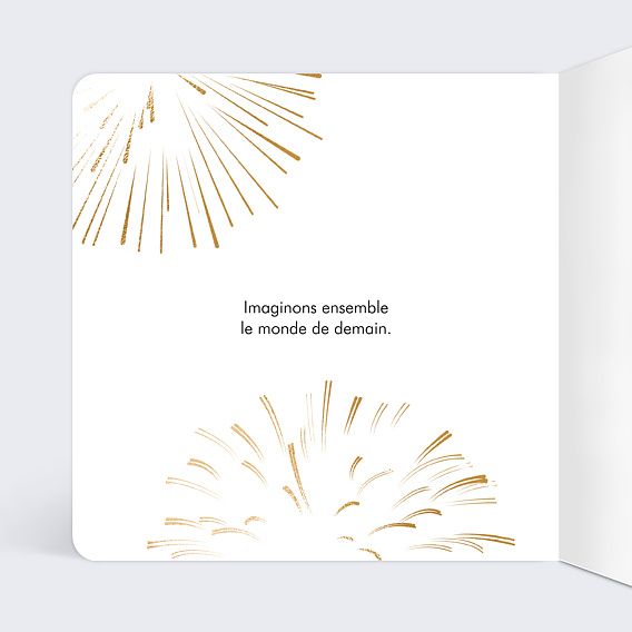 Carte de vœux entreprise Feu artifice logo Intérieur Gauche