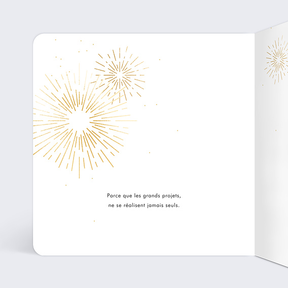 Carte de vœux entreprise Feu d'artifice Logo Intérieur Gauche