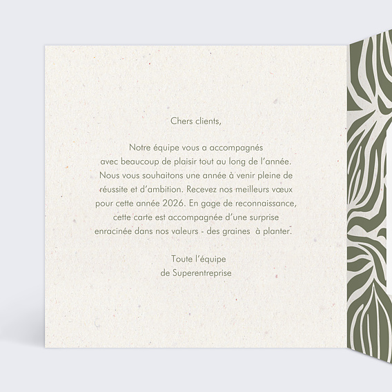 Carte de vœux entreprise Motifs nature Intérieur Gauche
