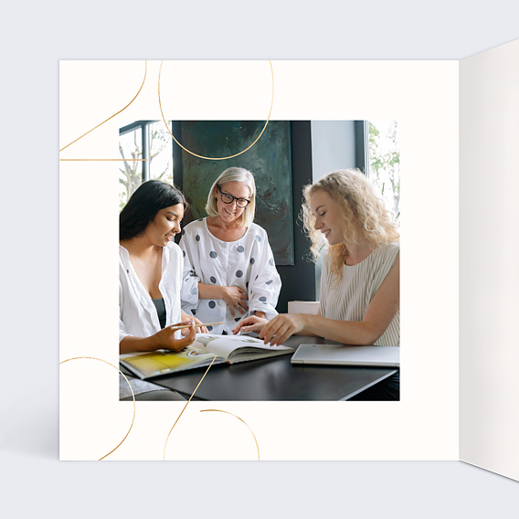 Carte de vœux entreprise Original photo équipe Intérieur Gauche