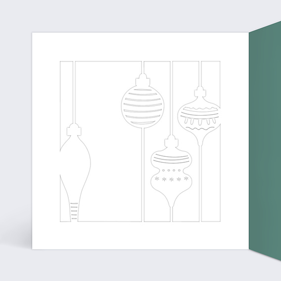 Carte de vœux entreprise Ornements Suspendus Intérieur Gauche