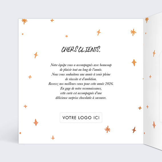 Carte de vœux entreprise Panier chocolat Intérieur Gauche