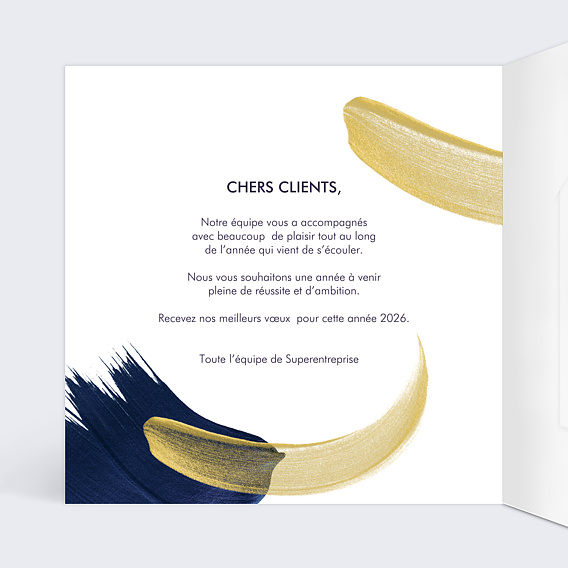 Carte de vœux entreprise Peinture éclatante avec chocolat Intérieur Gauche