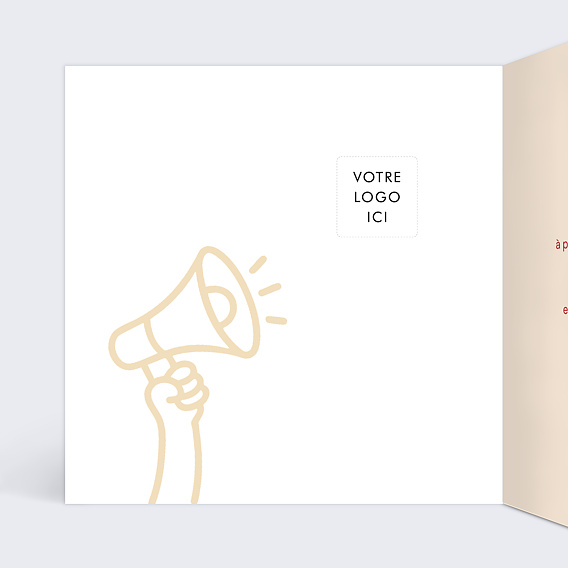 Carte de vœux entreprise Porter votre message Intérieur Gauche