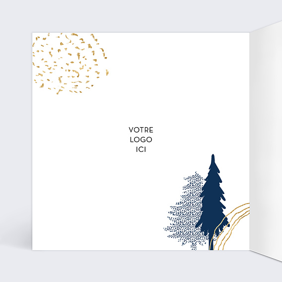 Carte de vœux entreprise Sapin Pointillisme Intérieur Gauche