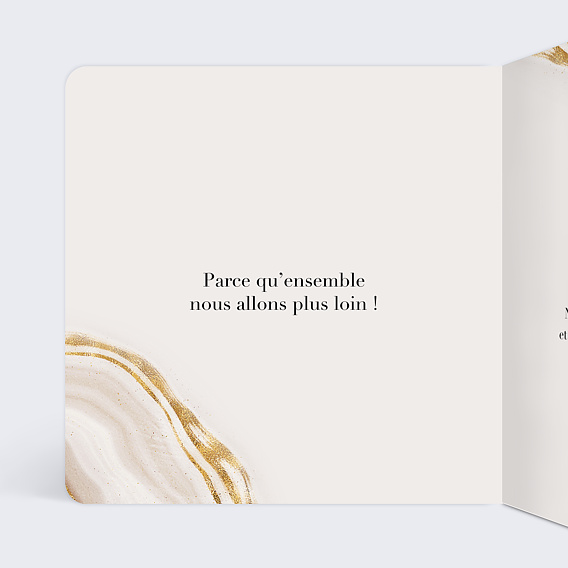 Carte de vœux entreprise Texture dorée Intérieur Gauche