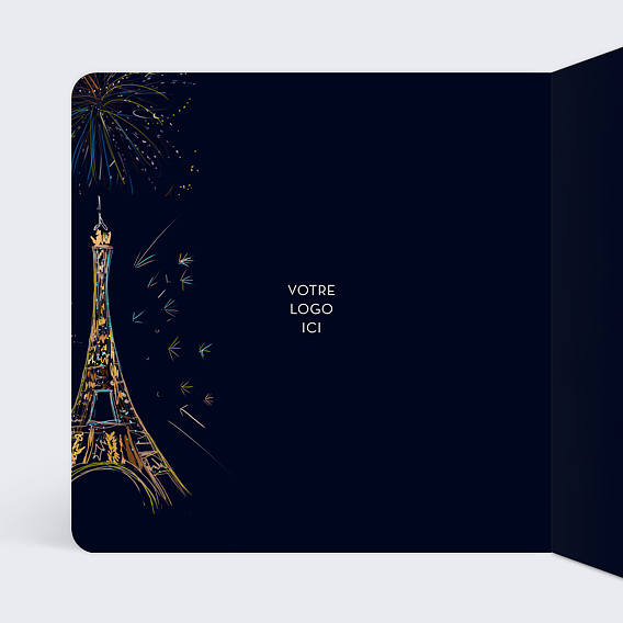 Carte de vœux entreprise Tour Eiffel Intérieur Gauche