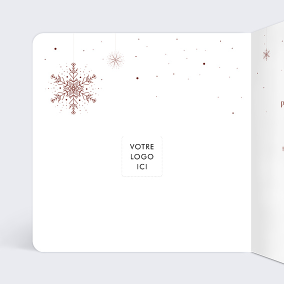 Carte de vœux entreprise Voeux enneigés rouge Intérieur Gauche