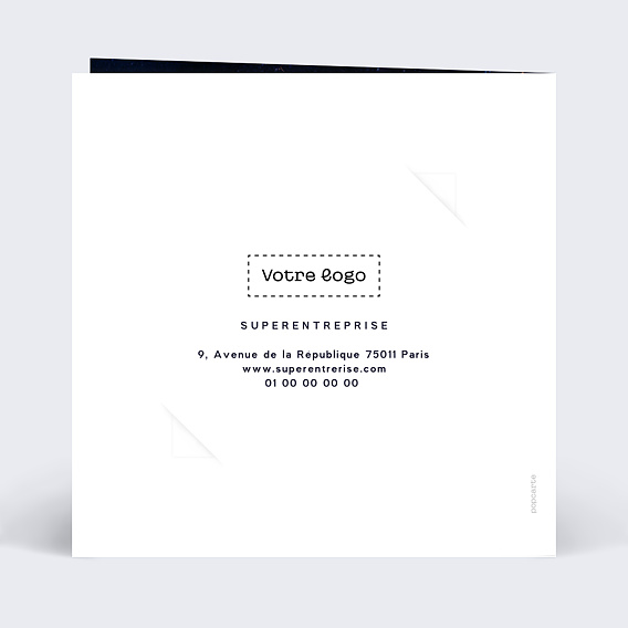 Carte de vœux entreprise Pluie d'étoiles avec chocolat Verso