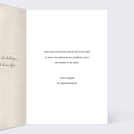 Carte de vœux entreprise Arbre fleuri Intérieur Droit