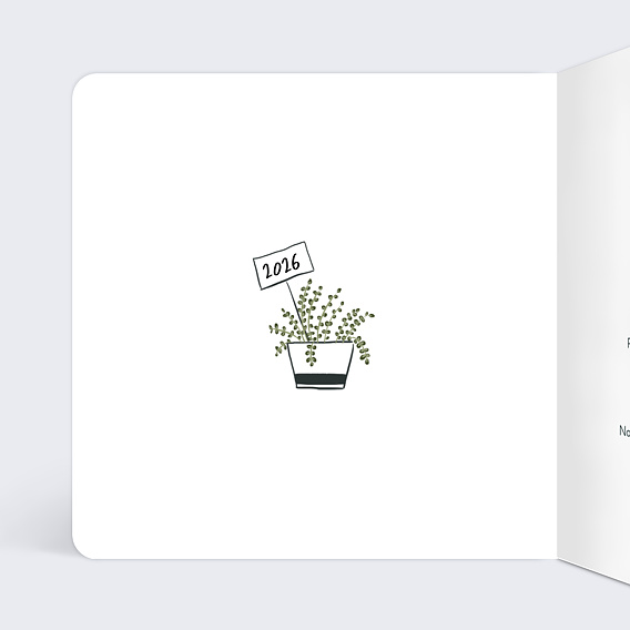 Carte de vœux entreprise Cultiver Intérieur Gauche