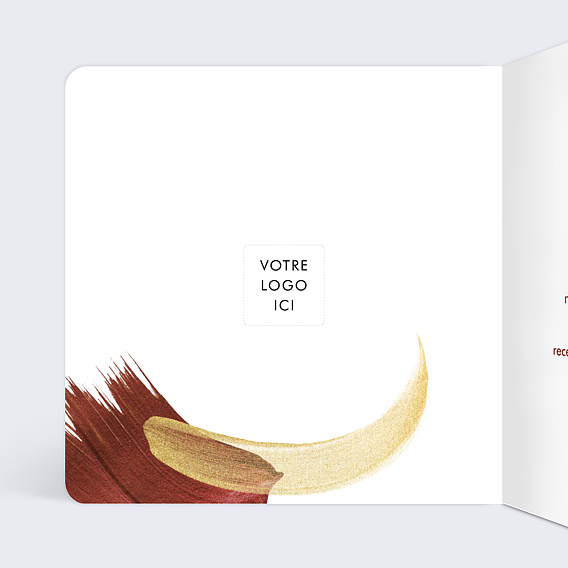 Carte de vœux entreprise Peinture Éclatante Bordeaux Intérieur Gauche