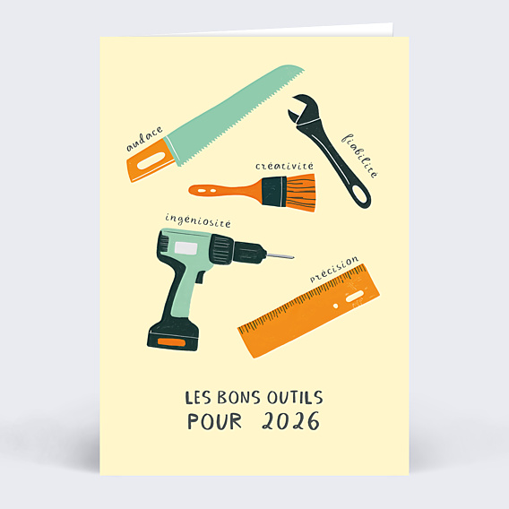 Carte de vœux entreprise Les bons outils