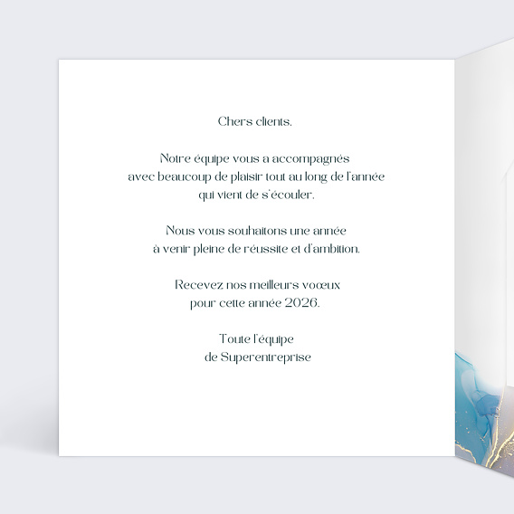 Carte de vœux entreprise Océan avec chocolat Intérieur Gauche