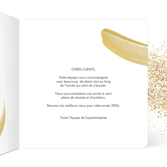 Carte de vœux entreprise Peinture éclatante Intérieur Droit