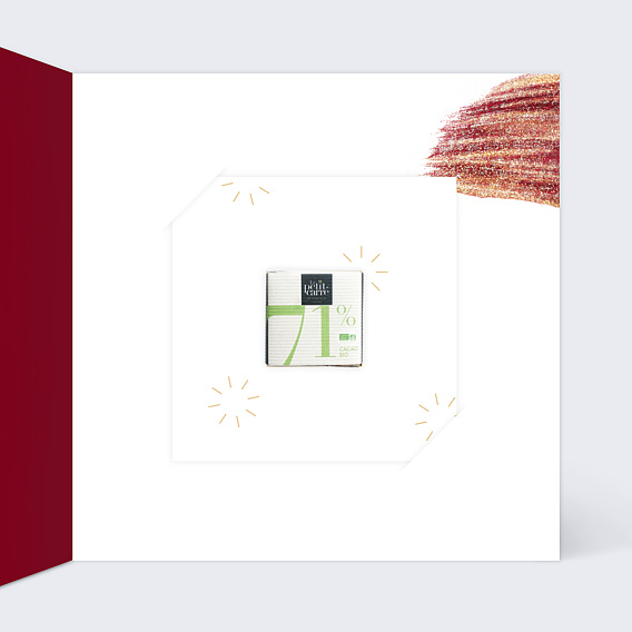 Carte de vœux entreprise Texture peinture avec chocolat Intérieur Droit