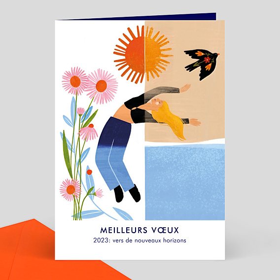 Carte de Voeux Entreprise Secours populaire x Lisa Masse - Horizons