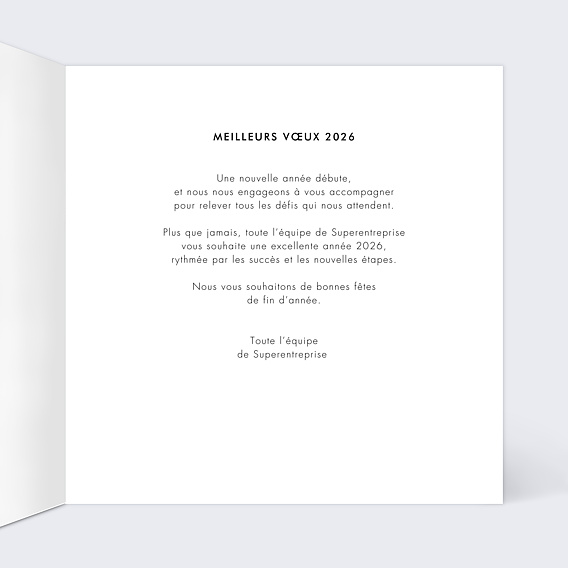 Carte de vœux entreprise Couronne Suspendue Intérieur Droit