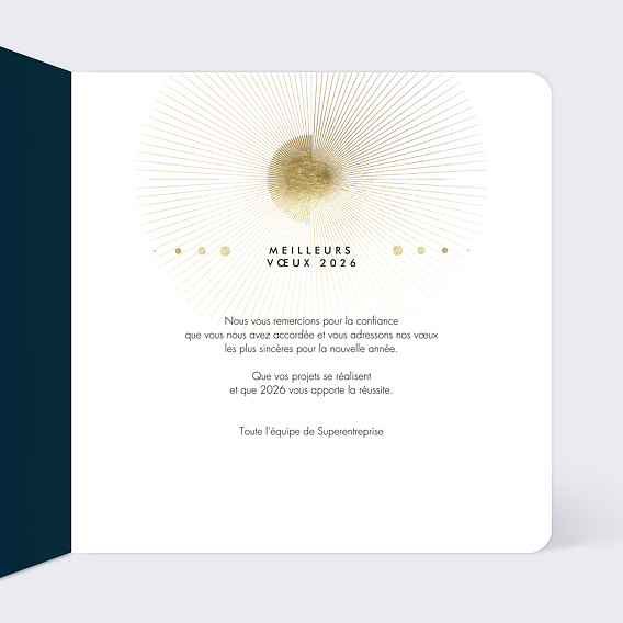 Carte de vœux entreprise Solaire Intérieur Droit