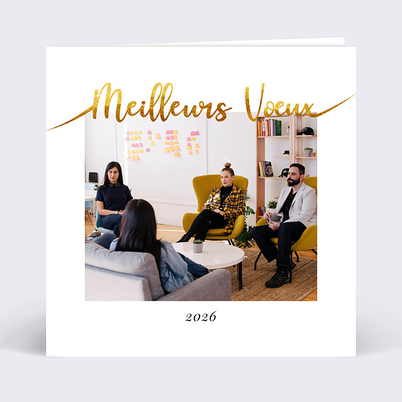 Carte de vœux entreprise Ligne Manuscrite Recto