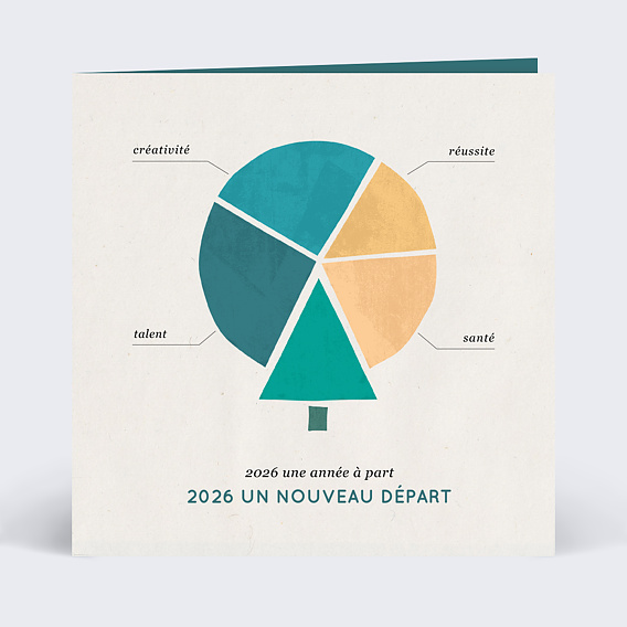 Carte de vœux entreprise Année à Part Recto