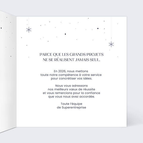 Carte de vœux entreprise Voeux Enneigés Intérieur Droit