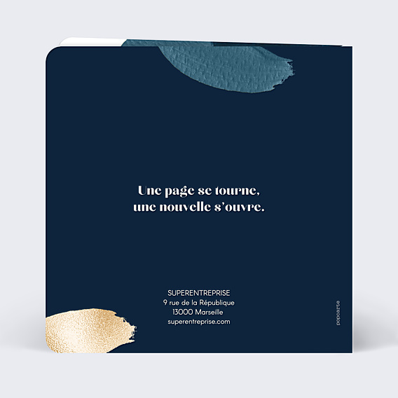 Carte de Voeux Entreprise Coup de Pinceau Bleu