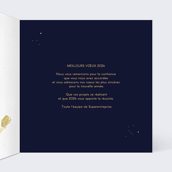 Carte de vœux entreprise La direction Intérieur Droit