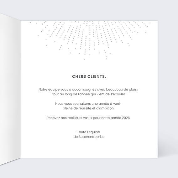 Carte de vœux entreprise Explosion Logo Intérieur Droit